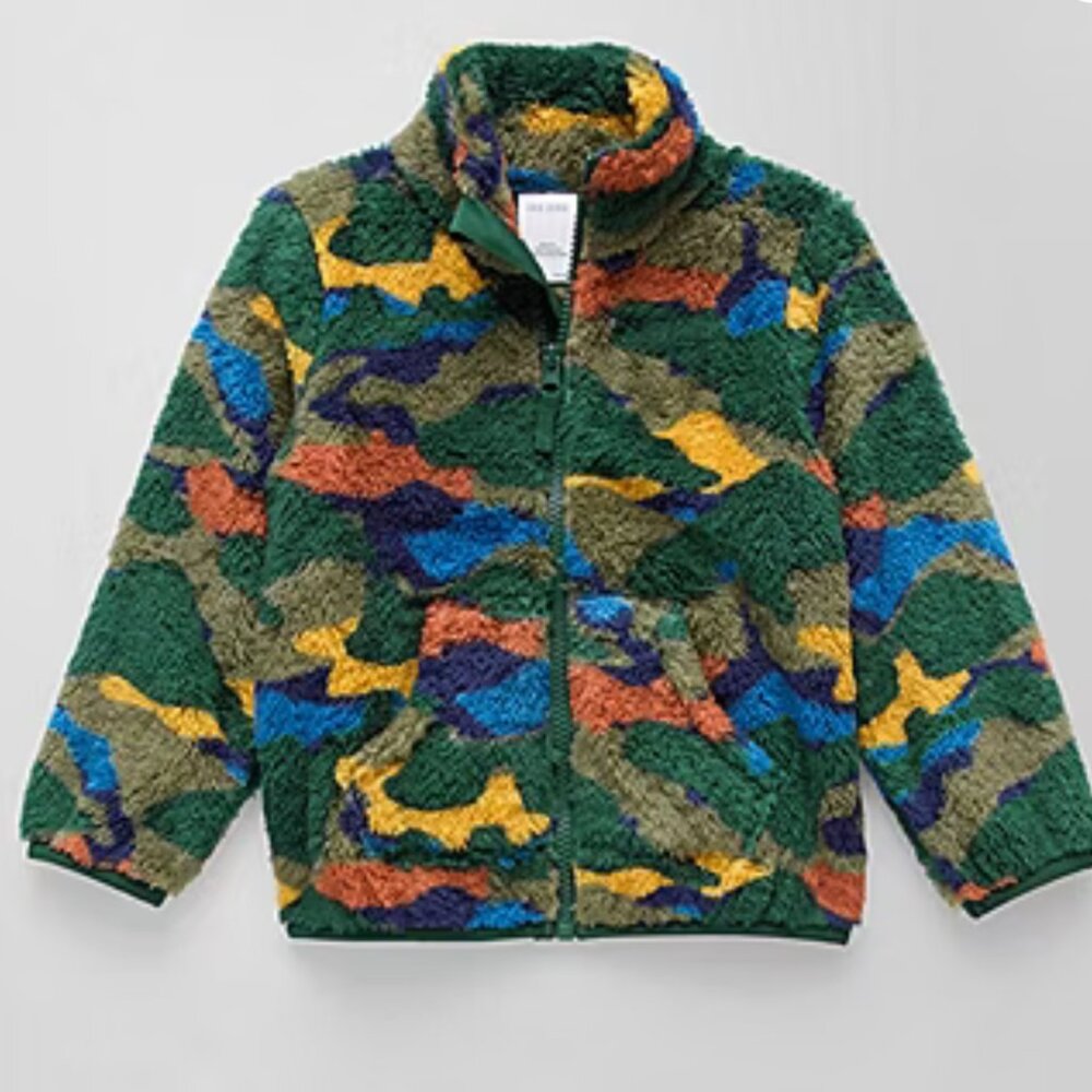 Okie Dokie - Boys Fleece Midweight Camo Sherpa Jacket